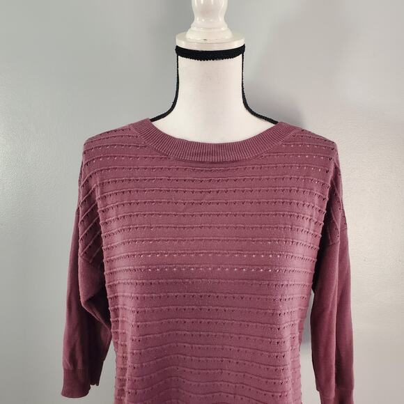 Soho New York & Company Jeans Lightweight Purple Knit Sweater Size S - Picture 3 of 11